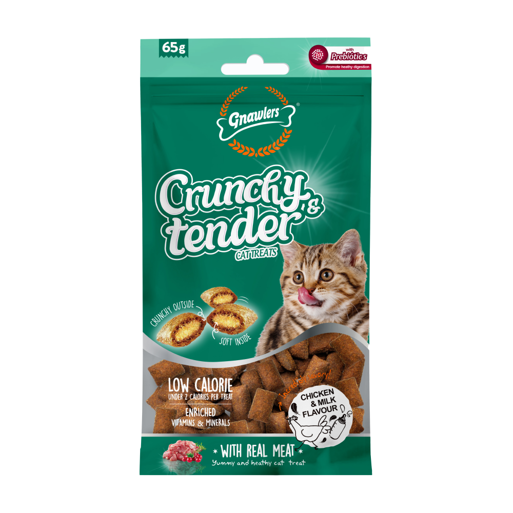 Gnawlers Crunchy Tender Chicken & Milk Cat Treats Cats-Treats & Others Gnawlers 65g