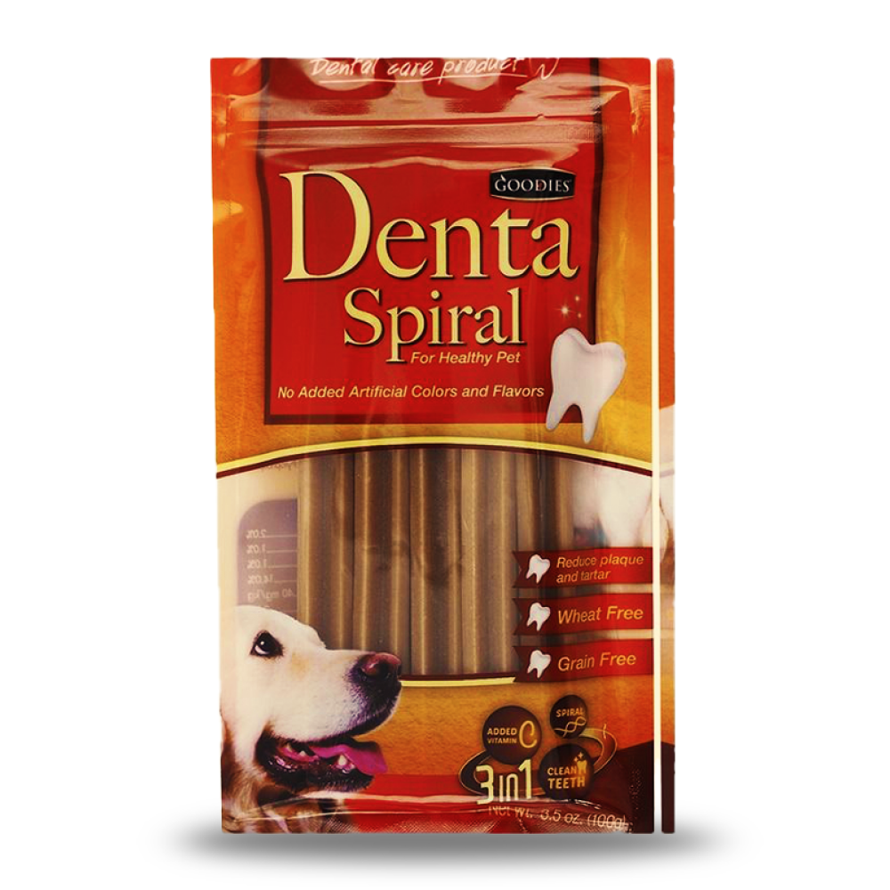 Goodies Denta Spiral Dog Treats (100g) Dog Treats + Others Goodies 100g