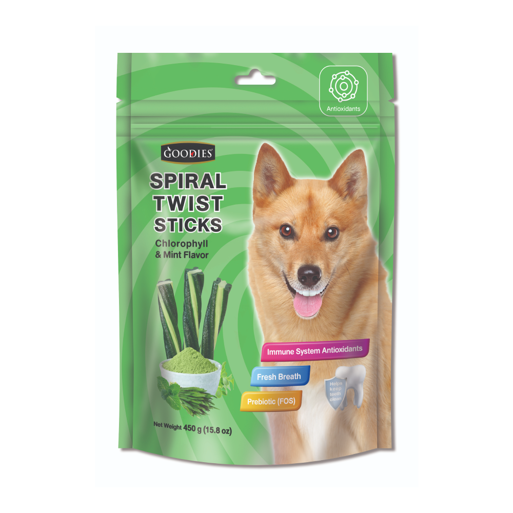 Goodies Chlorophyll & Mint Spiral Twist Stick Dog Treats