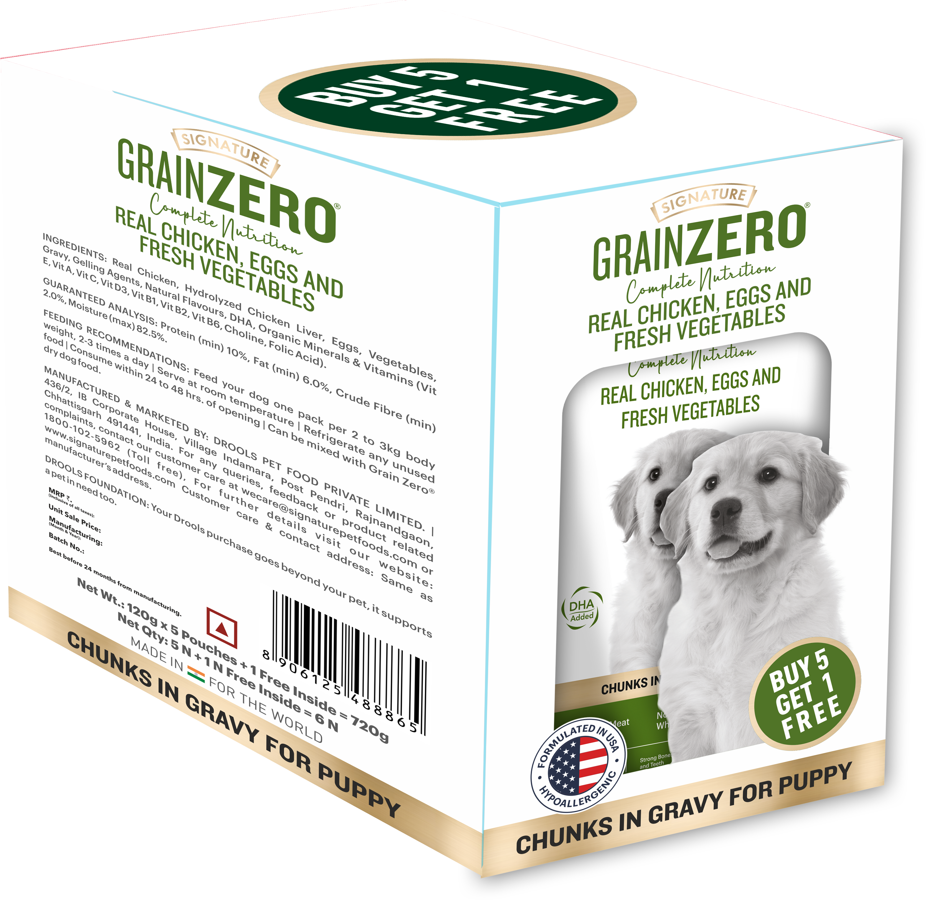 Signature Grain Zero Real Chicken Chunks Gravy Puppy Dog Wet Food