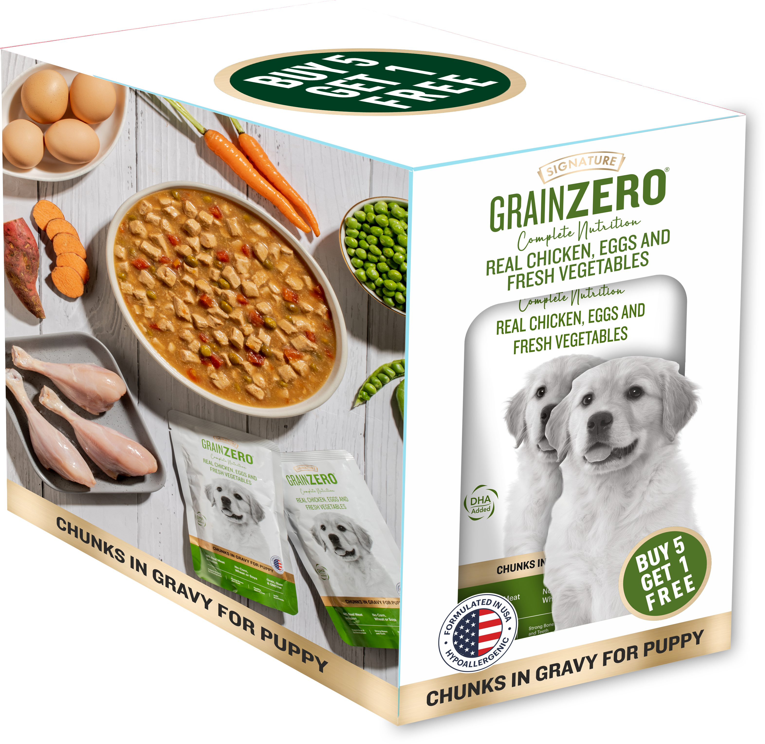 Signature Grain Zero Real Chicken Chunks Gravy Puppy Dog Wet Food