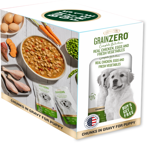 Signature Grain Zero Real Chicken Chunks Gravy Puppy Dog Wet Food
