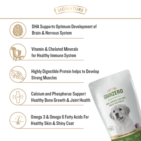 Signature Grain Zero Real Chicken Chunks Gravy Puppy Dog Wet Food