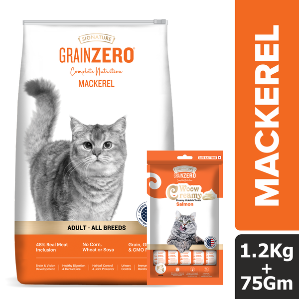 Signature Grain Zero Mackerel Adult Cat Dry Food For All Breed