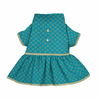 Pawsindia Traditional Royal Brocade Dress for Cats (Aqua Green) Cats-Clothing & Accessories Pawsindia Dropship