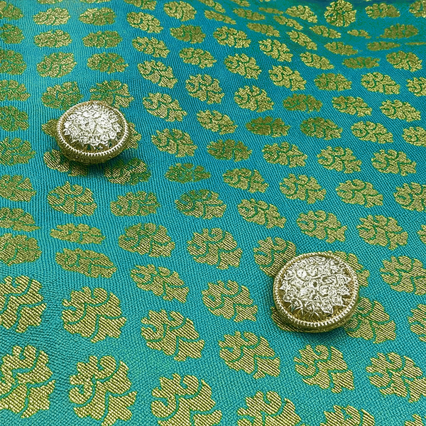 Pawsindia Traditional Royal Brocade Dress for Dogs (Aqua Green)