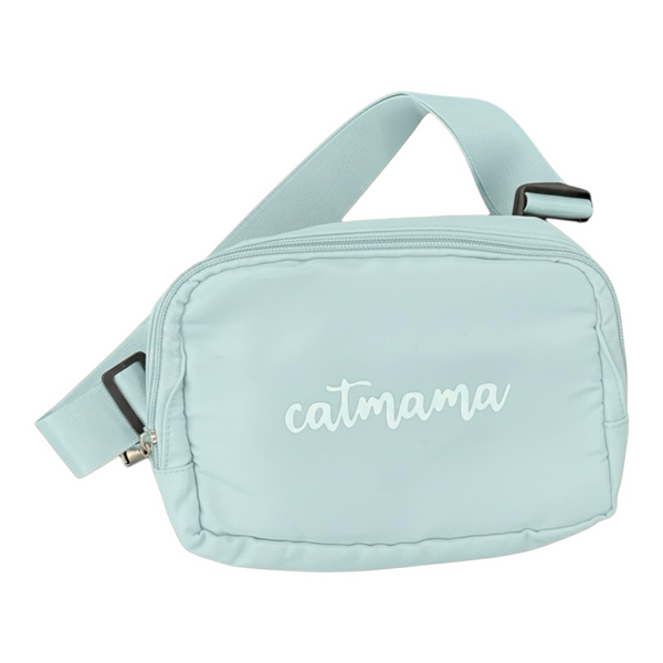 Talking Dog Club Cat Mama Waist Pouch Carry All Tote Bag for Women (Sage Green)