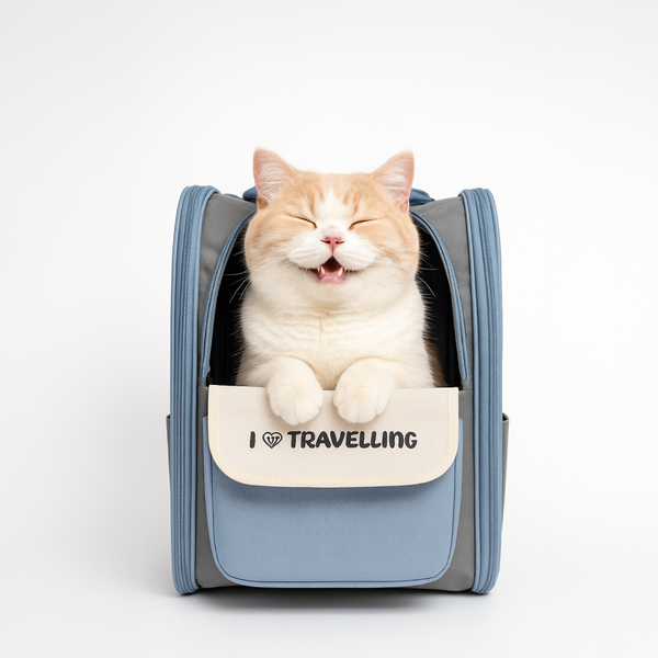 Skatrs Carrier Backpack with Front Pocket for Cats (Grey)
