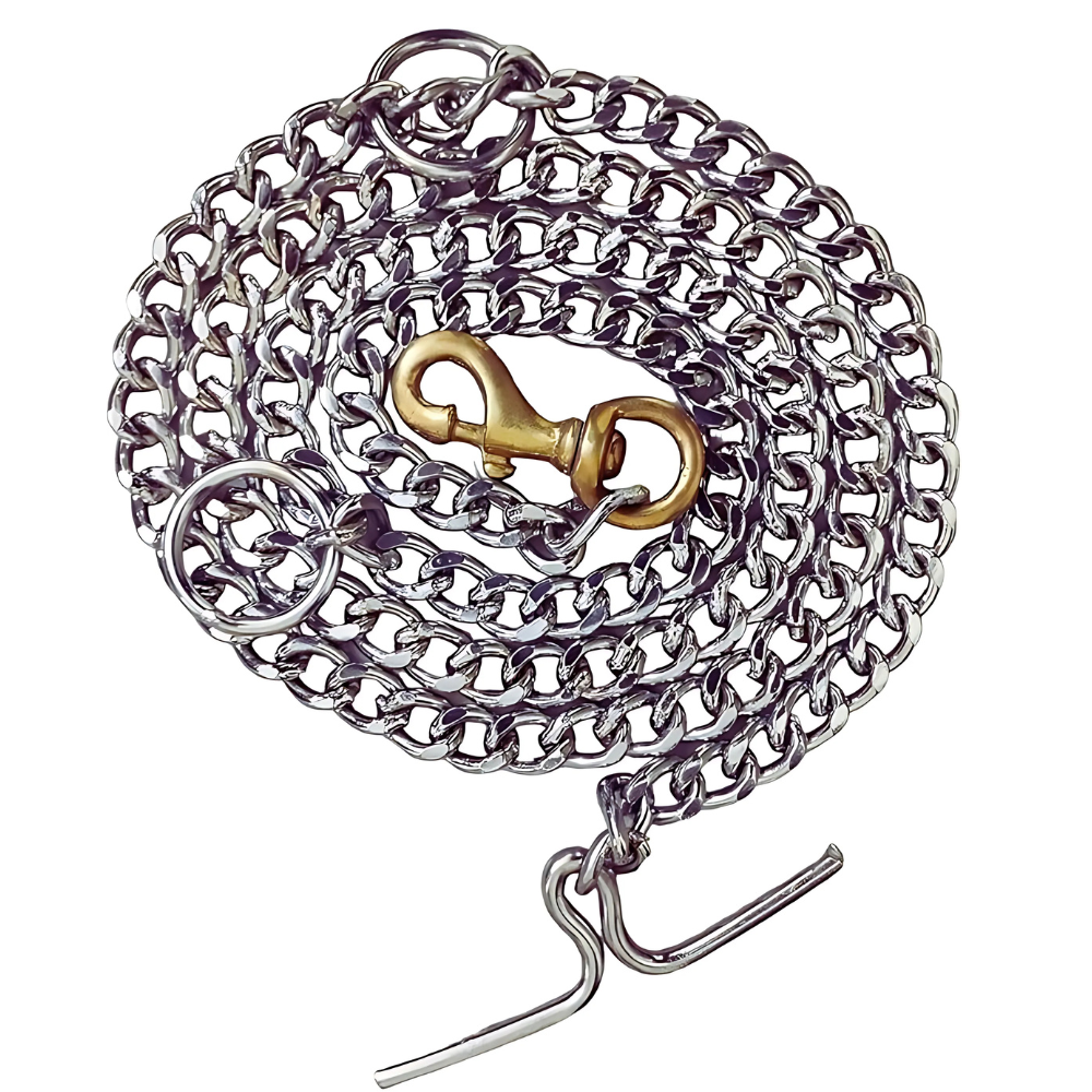 Chullbull Heavy Duty Brass Chain Leash for Dogs (Silver) Dogs-Collar, Leashes, harnesses Chullbull Dropship XXL