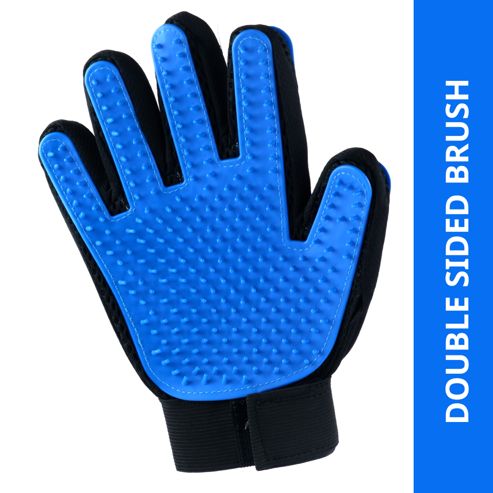 Pet Vogue Double Sided Handbrush for Dogs and Cats (Blue/Black) Rewards Both-Grooming Supplies Pet Vogue
