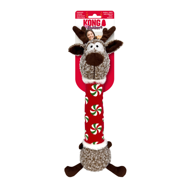 Kong Shakers Luvs Reindeer Toy for Dogs (Red & Green)
