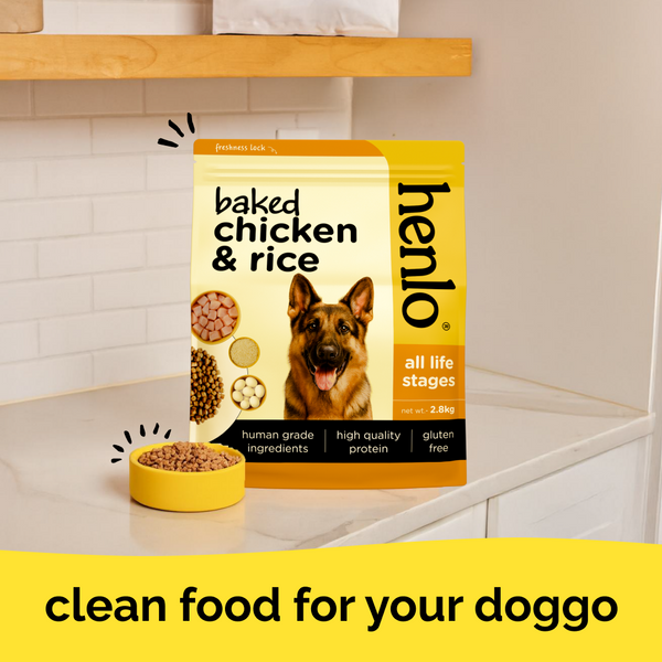 Henlo Baked Chicken & Rice Dog Dry Food | 100% human grade ingredients