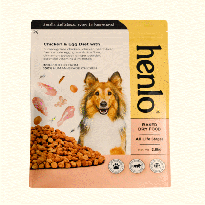 Henlo Chicken and Egg Baked Dry Food for Adult Dogs & Puppies | 100% Human Grade Ingredients