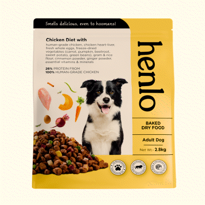 Henlo Chicken & Vegetable Baked Dry Food for Adult Dogs | 100% human grade ingredients