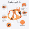 HUFT Xplorers Harness for Dogs (Orange) Dogs-Collar, Leashes, harnesses Heads Up for Tails