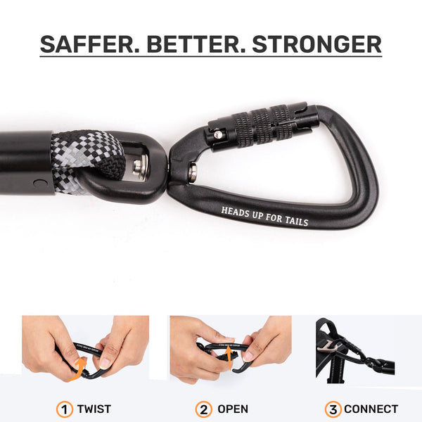 HUFT Xplorers Rope Leash for Dogs (Black)