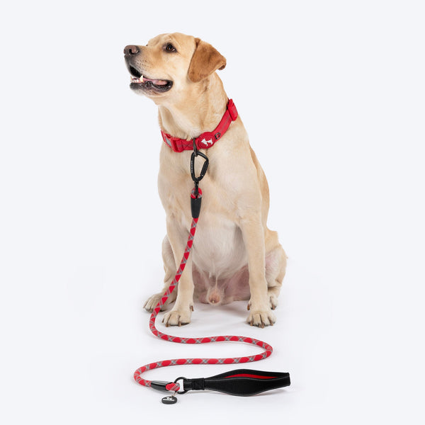 HUFT Xplorers Rope Leash for Dogs (Red)