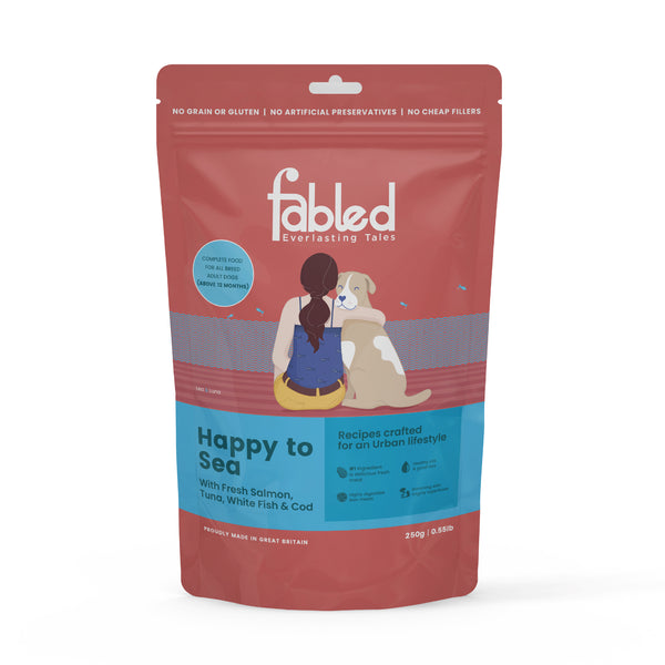 Fabled Happy to Sea Fresh Salmon Tuna White Fish and Cod Adult Dog Dry Food