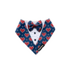 Dogobow Hearty Print Tuxedo Bandana for Dogs (Blue/Red) Dogs-Clothing & Accessories Dogobow Dropship XS