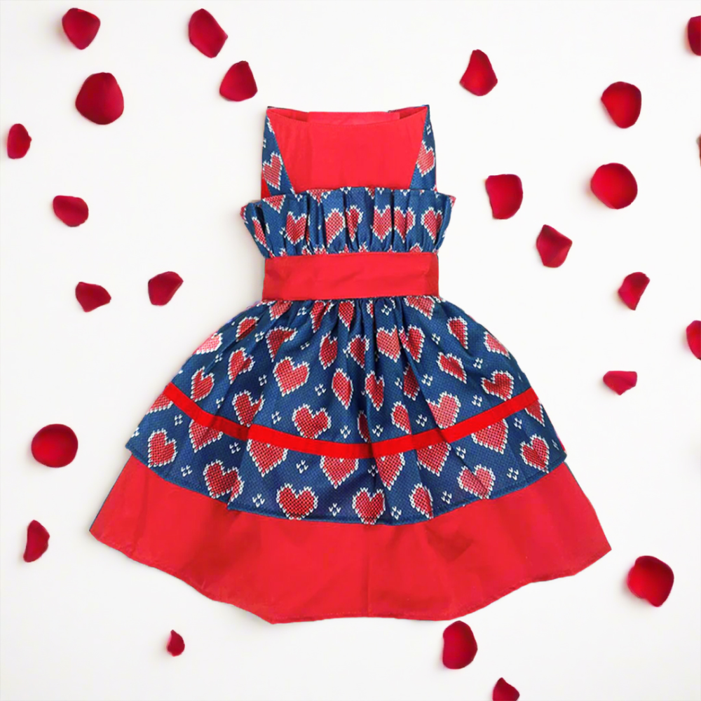 Dogobow Hearty Dress for Cats and Dogs (Blue/Red)