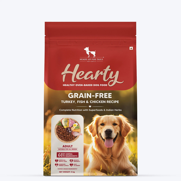 HUFT Hearty Oven Baked Grain Free Turkey, Fish & Chicken with Superfood Adult Dog Dry Food