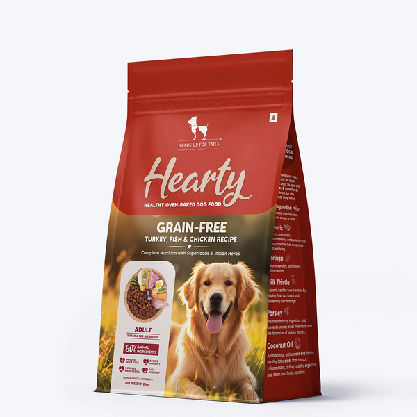 HUFT Hearty Oven Baked Grain Free Turkey, Fish & Chicken with Superfood Adult Dog Dry Food