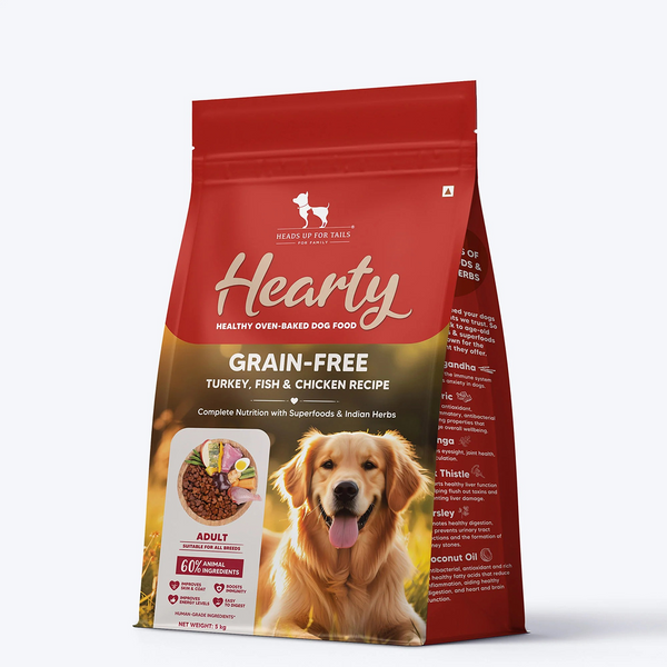 HUFT Hearty Oven Baked Grain Free Turkey, Fish & Chicken with Superfood Adult Dog Dry Food