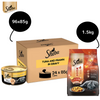 Sheba Tuna Fillet & Whole Prawns in Gravy Premium Cat Wet Food and Chicken Flavour Irresistible All Life Stage Cat Dry Food Combo Exclusive Combo Sheba 96x85g + 1.5kg