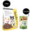 Henlo Chicken & Vegetable Baked Dry Food for Adult Dogs and JerHigh Vegetable and Chicken in Gravy Dog Wet Food Combo Exclusive Combo Exclusive Combo 2.8kg + 12x120g