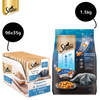 Sheba Maguro & Bream Fish Mix Premium Cat Wet Food and Salmon Flavour Irresistible All Life Stages Cat Dry Food Combo Exclusive Combo Sheba 96x35g + 1.5kg