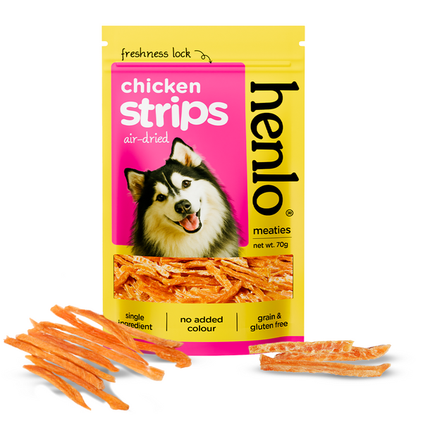 Henlo High Protein Air Dried Chicken Strips Dog Treats