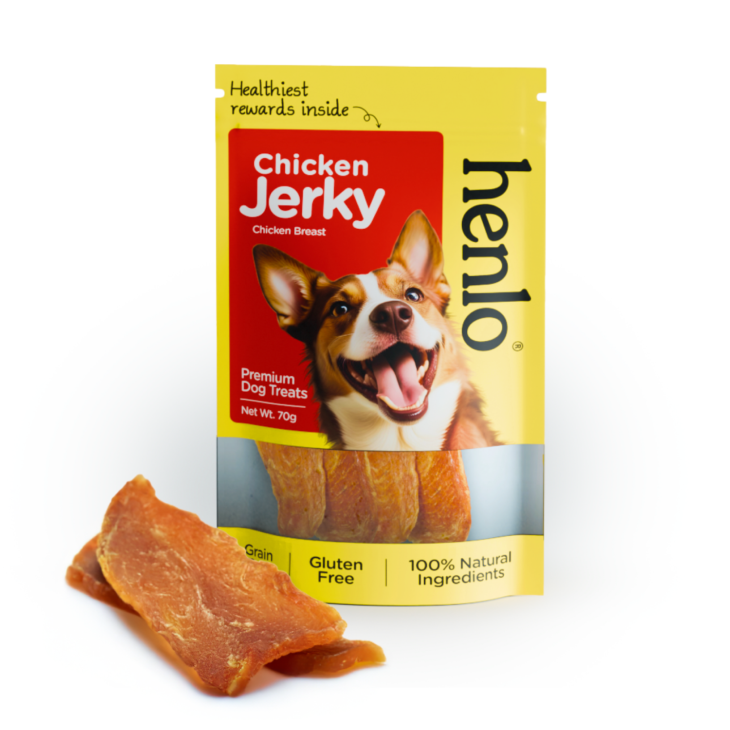 Henlo Chicken Dog Treats I Guilt Free I High Protein (70g) Dog Treats + Others Henlo Jerky