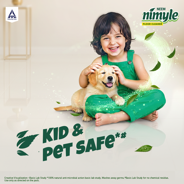 Nimyle Neem Herbal Based 99.9% Anti Bacterial Liquid Floor/Surface Cleaner for Kids & Pets