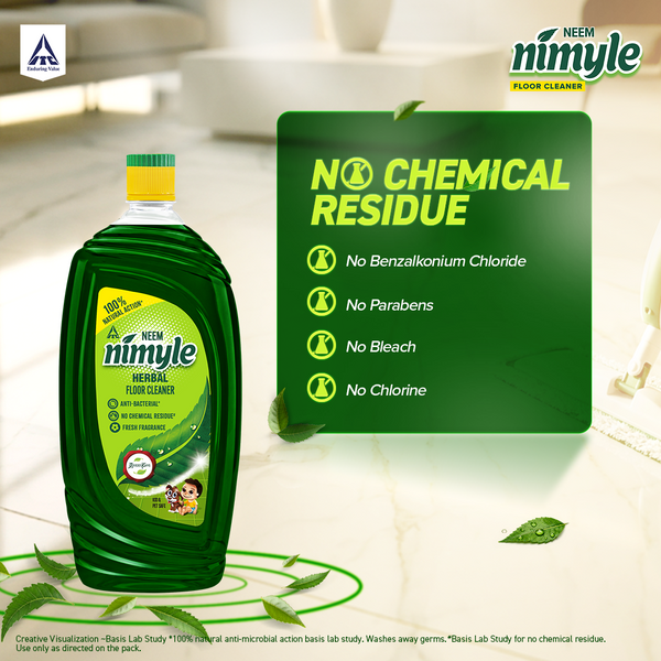 Nimyle Neem Herbal Based 99.9% Anti Bacterial Liquid Floor/Surface Cleaner for Kids & Pets