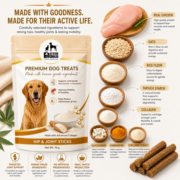 Petter World Hip & Joint Sticks with Glucosamine & Collagen Dog Treats