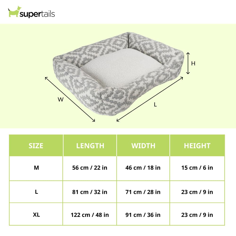 Pawpourri Aztec Lounger Bed for Dogs (Grey/White)