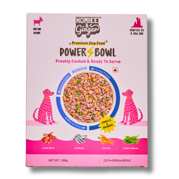 Homiee & Ginger Power Bowl Surf & Turf, Fish Fiesta and Chicken & Barley Fresh Food for Dogs Combo
