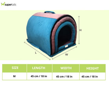 House of Furry Premium Tunnel House for Dogs and Cats (Pink/Sky Blue)