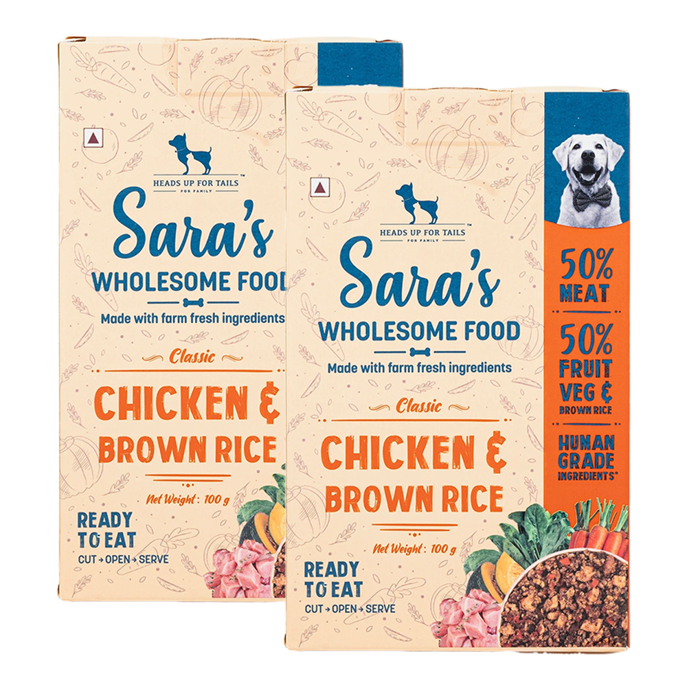 HUFT Sara's Wholesome Classic Chicken and Brown Rice Dog Wet Food Dogs-Wet Food Heads Up for Tails 2x100g