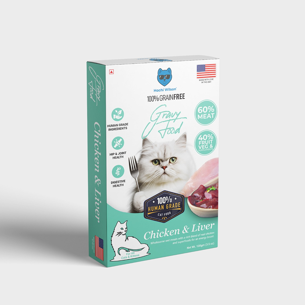 Hachi Wilson Premium Chicken and Liver Gravy Cat Wet Food Cats-Wet Food Hachi Wilson 100g