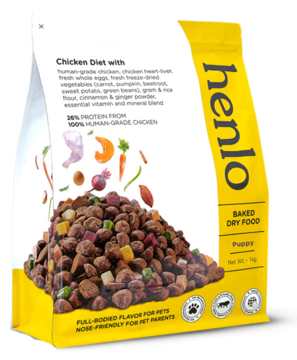 Henlo Chicken & Veg Baked Dry Food for Puppies & Small Breed Dogs | 100% Human Grade Ingredients