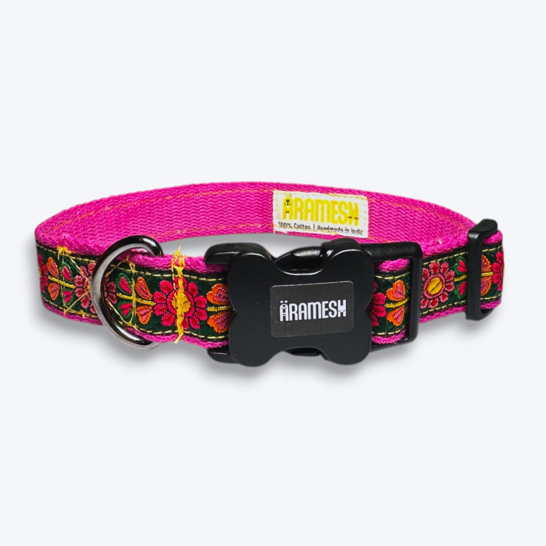 Aramesh Emerald Glow Adjustable Collar for Dogs (Pink and Green) Dogs-Collar, Leashes, harnesses Aramesh Dropship