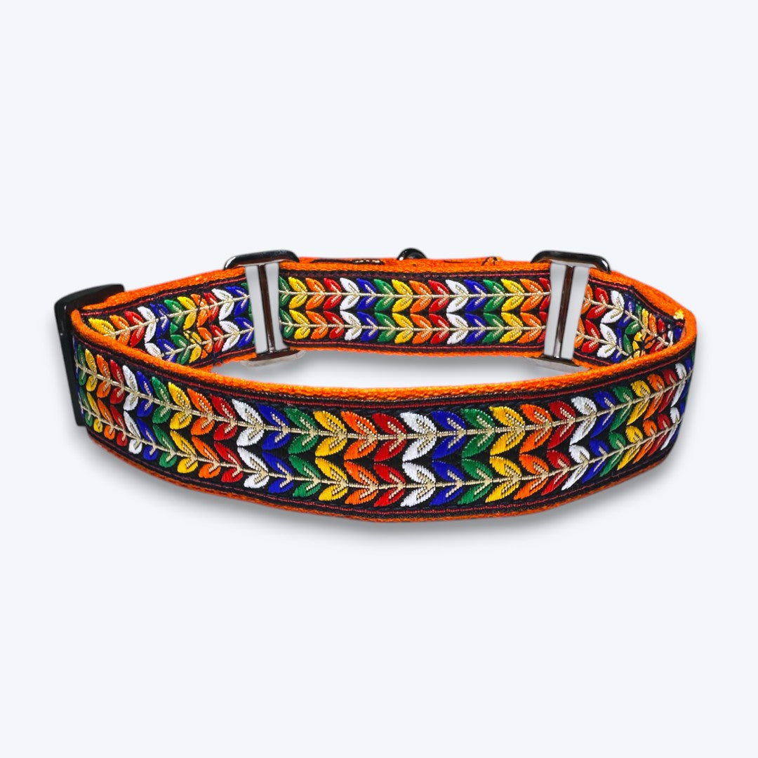 Aramesh Colourful Trails Martingale Collar for Dogs (Orange) Dogs-Collar, Leashes, harnesses Aramesh Dropship