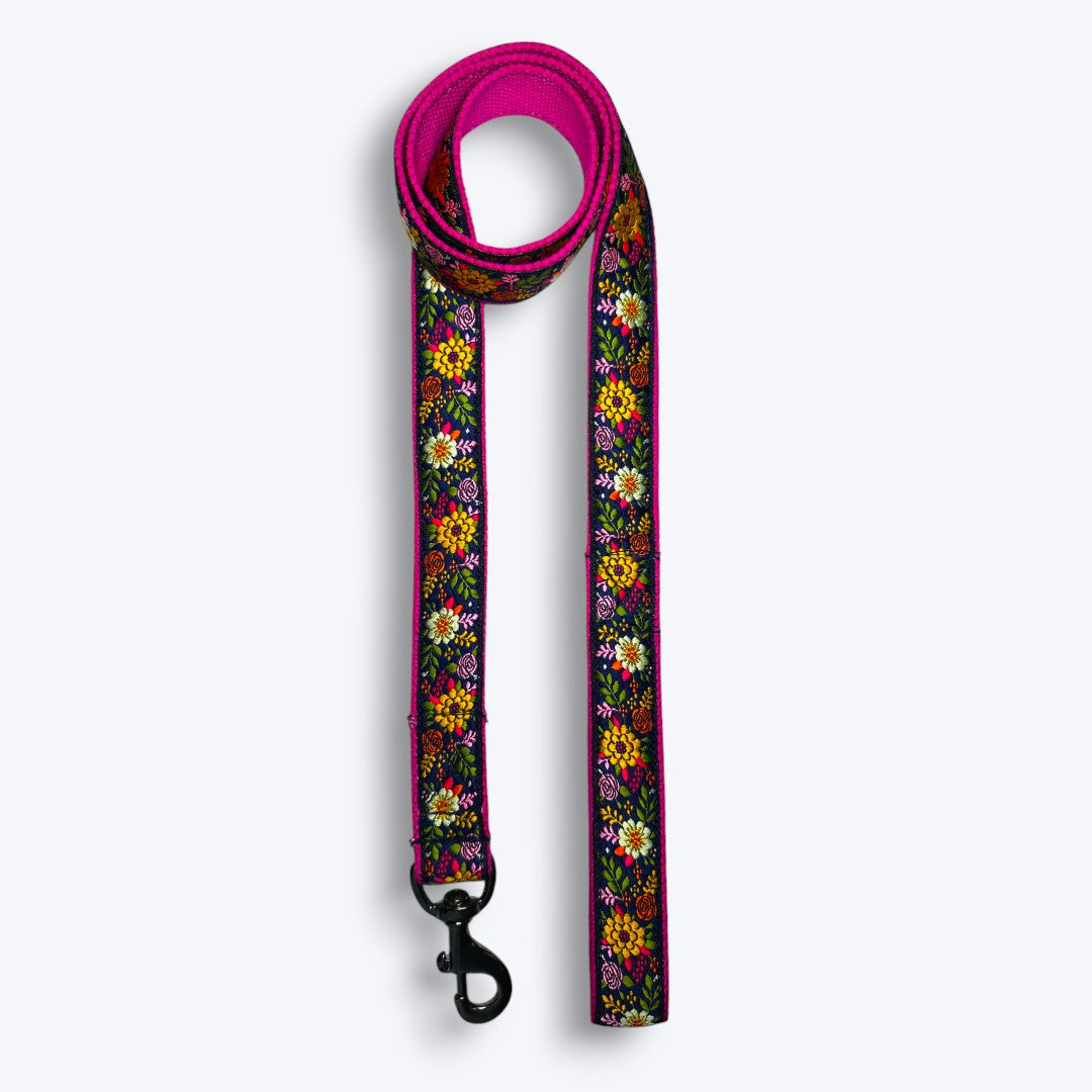 Aramesh Coastal Bloom Leash for Dogs (Pink and Navy Blue) Dogs-Collar, Leashes, harnesses Aramesh Dropship Length: 55in