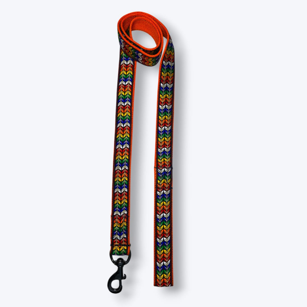 Aramesh Colorful Trails Leash for Dogs (Orange with Multicolor) Dogs-Collar, Leashes, harnesses Aramesh Dropship Length: 55in