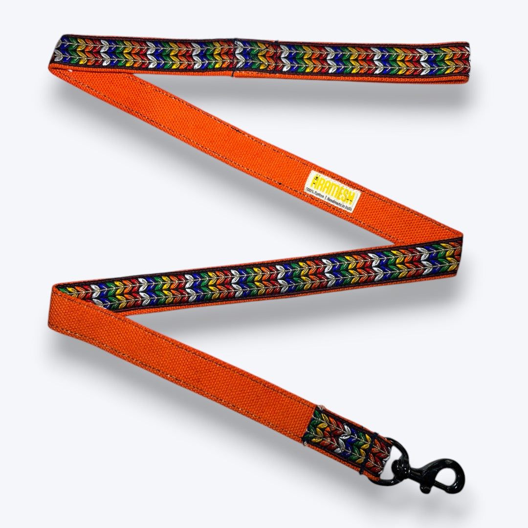 Aramesh Colorful Trails Leash for Dogs (Orange with Multicolor) Dogs-Collar, Leashes, harnesses Aramesh Dropship