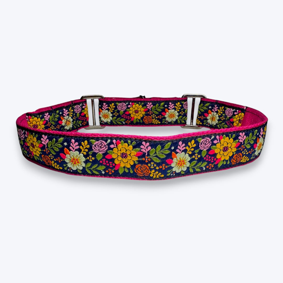 Aramesh Coastal Bloom Martingale Collar for Dogs (Pink and Navy Blue) Dogs-Collar, Leashes, harnesses Aramesh Dropship