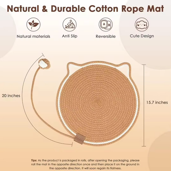 Talking Dog Club Rope Scratcher Mat for Cats
