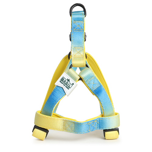 Basil Padded Adjustable Harness for Dogs (Blue/Yellow)