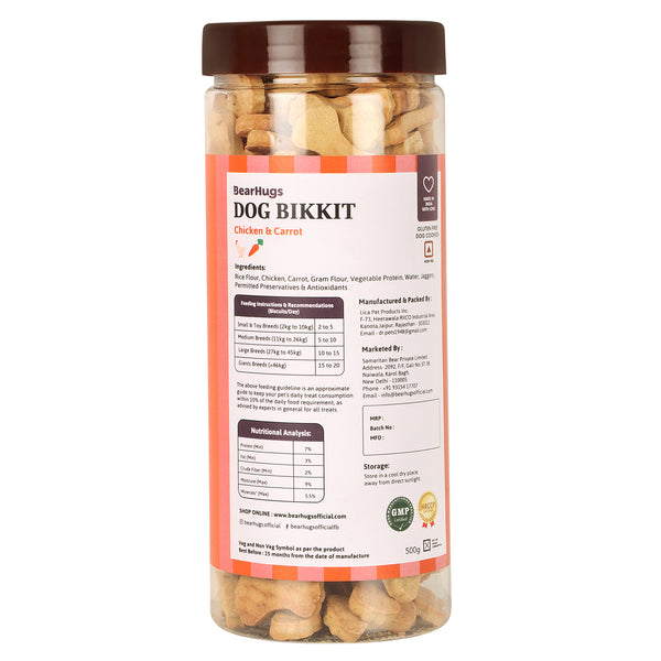 BearHugs Real Chicken & Carrot Bikkit Gluten Free Cookies Dog Treats
